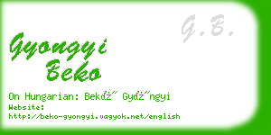 gyongyi beko business card
